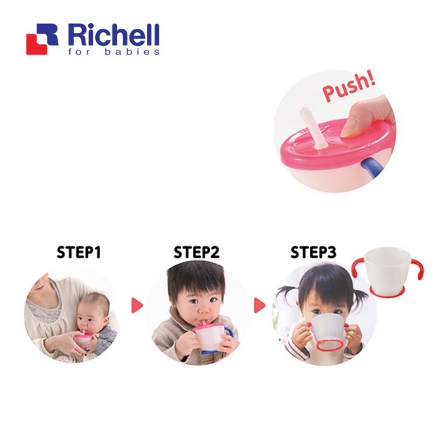 Cốc tập hút Richell 3 giai đoạn