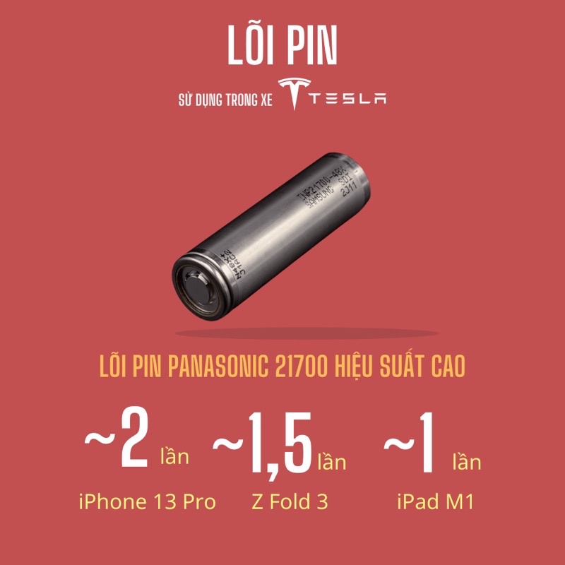 Pin dự phòng Velasboost Dynamic 1, dung lượng 10000 mAh, lõi pin Tesla 21700