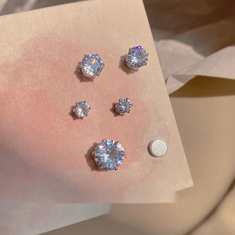 Khuyên Vành Tai Nam Châm Đính Đá Sang Trọng Phong Cách Harajuku