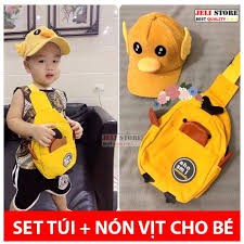 Set túi vịt và mũ vịt phát tiếng kêu siêu cute