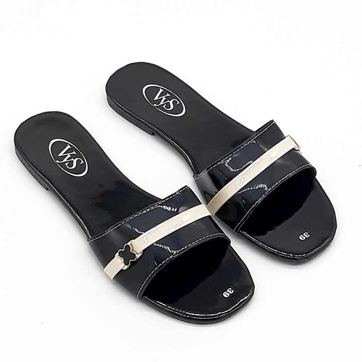 Dép lê bệt nữ quai ngang hoạ tiết logo khoá thời trang VYS TA6421 (Nhiều màu)