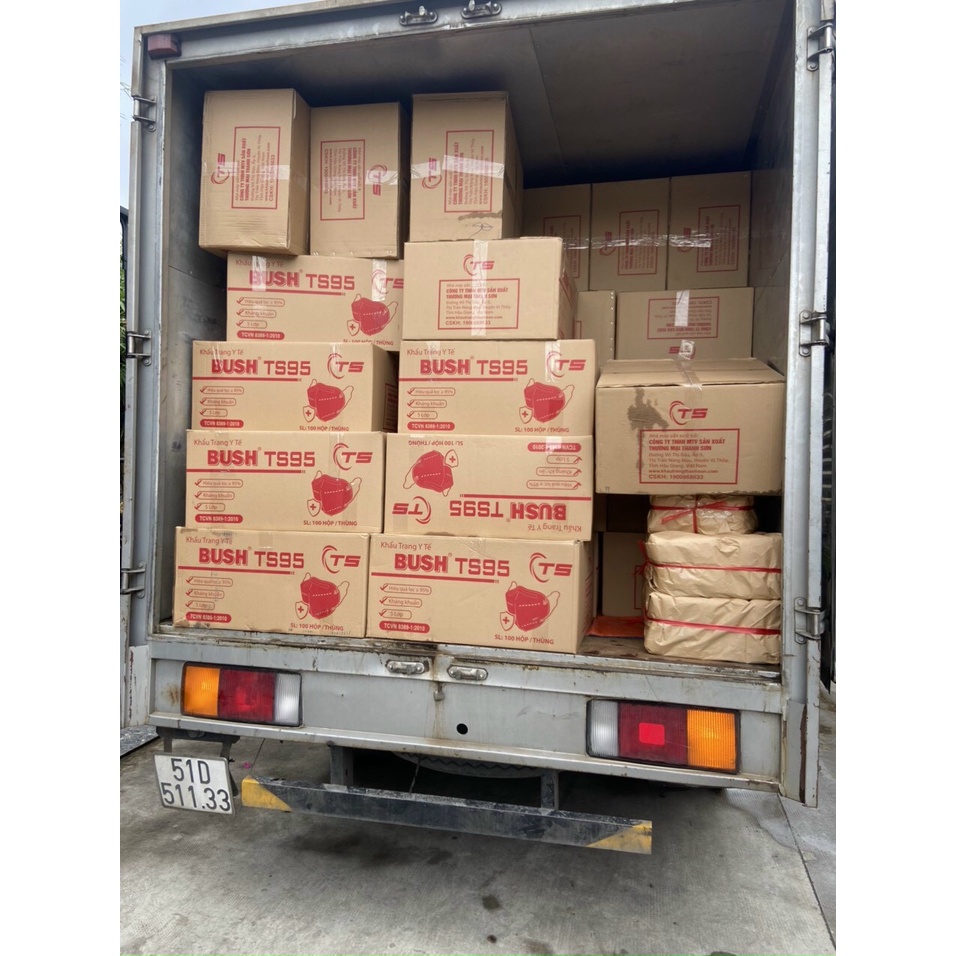 Khẩu trang y tế N95 Bush TS95 5 lớp kháng khuẩn chính hãng hộp 10 cái- tân bình