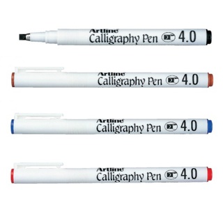 Combo 4 màu bút viết thư pháp Artline Calligraphy EK-244 - Chisel tip 4.0mm
