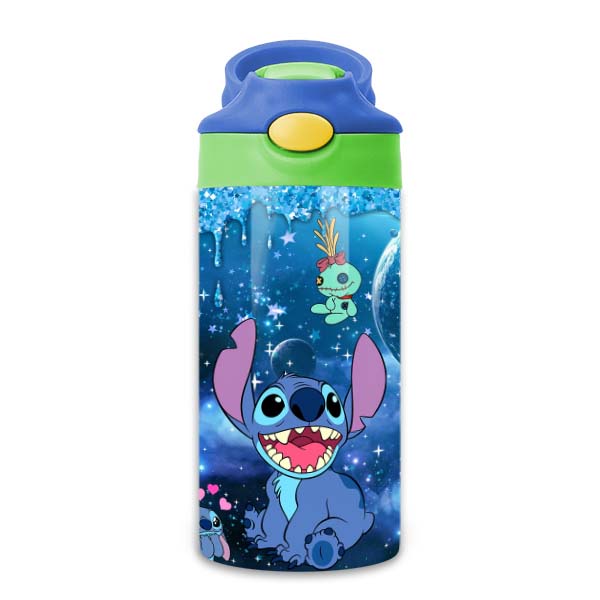 Bình Uống Nước Giữ Nhiệt Cho Bé Có Ống Hút Hình Lilo &amp; Stich - Tỉ Mỉ Studio