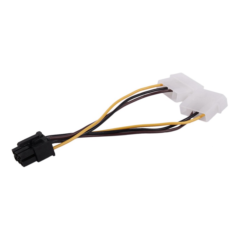 A Dual 4-Pin Molex IDE to 6 Pin PCI-E Graphic Card Power Cable