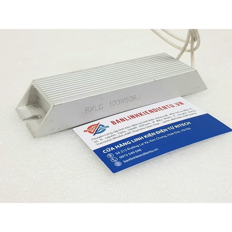 Điện trở công suất, điện trở xả RXLG 100W50RJ ( 100W 50RJ ) 140x40x20mm