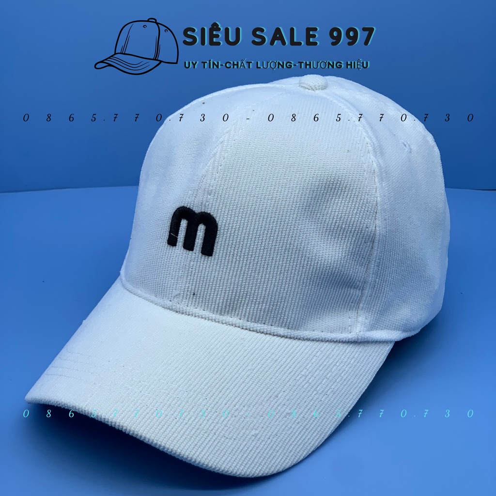 NÓN KẾT NHUNG GÂN THÊU CHỮ M THỜI TRANG NAM NỮ ĐƠN GIẢN ĐẸP PHONG CÁCH HÀN QUỐC