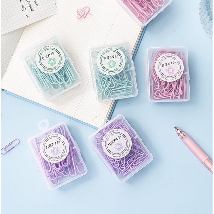 Set 50 Kẹp Giấy Kim Loại Nhiều Màu Sắc