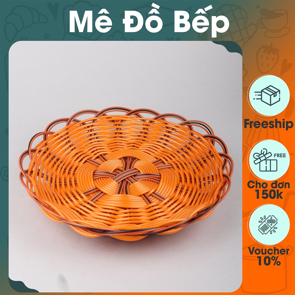 Rổ nhựa mây đựng rau củ quả và trái cây Bam House dạng tròn kích thước lớn cao cấp RM01 - Fuki24