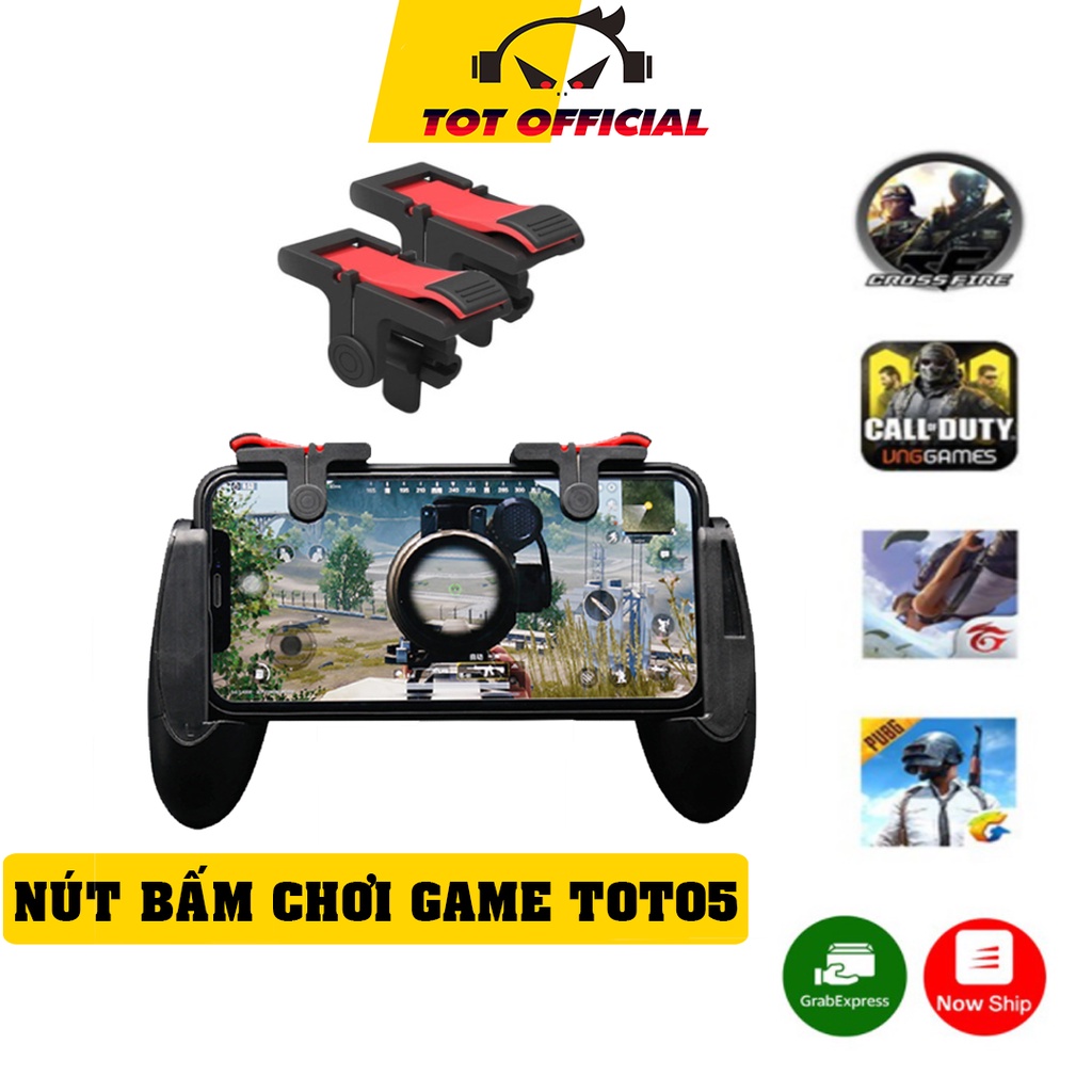Nút bấm TOT05 dành riêng cho game Mobile, chơi Pubg Mobile, Freefire 4 ngón, phụ kiện chơi game trên