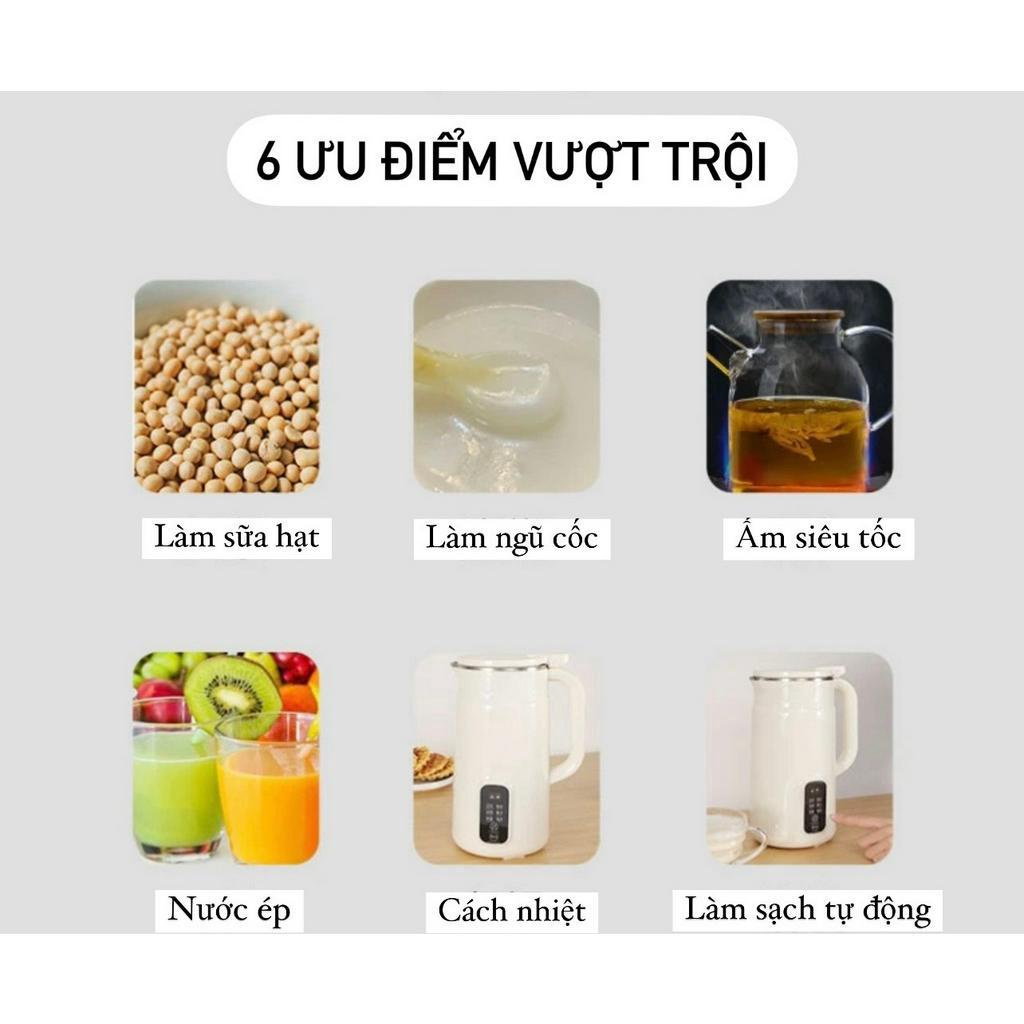 Máy làm sữa hạt mini XUTAOTAO 800ml đủ cho 1-3 người, máy nấu sữa hạt đậu nành, nấu cháo cho bé, máy xay hạt đa năng