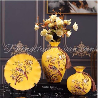 Bình hoa COMBO PHƯỢNG HOÀNG vành tròn 4 món (tặng hoa)