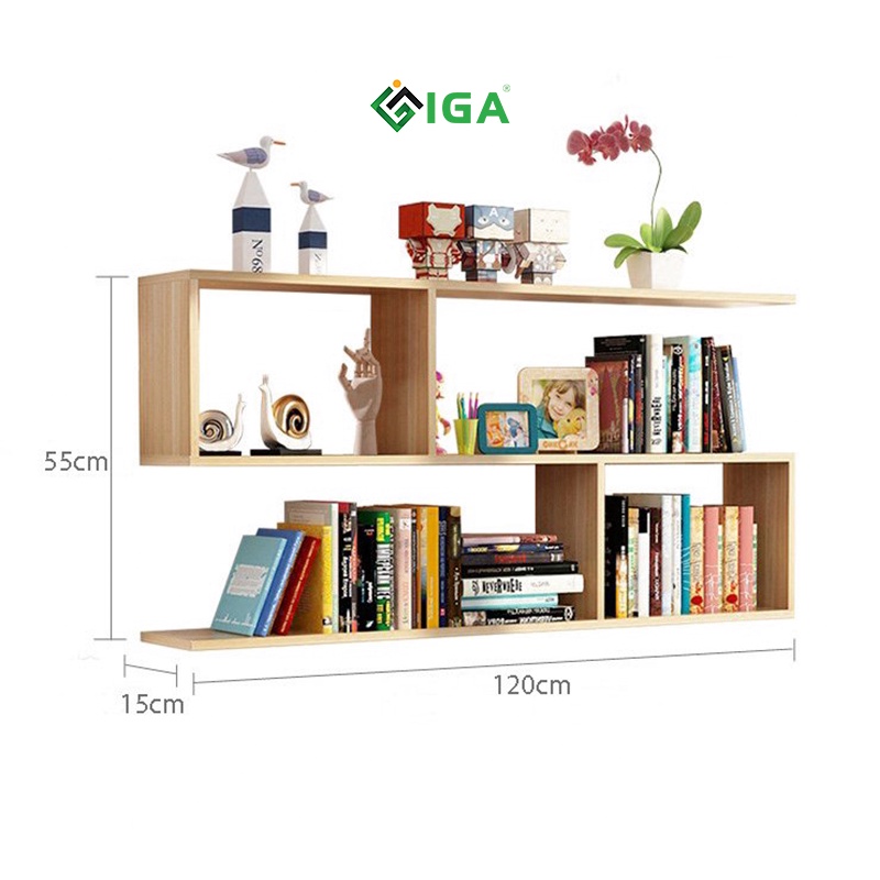 Kệ sách treo tường IGA đa năng dễ dàng lắp đặt GP13
