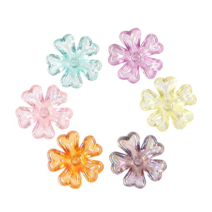 Thời Trang Set 100 Hạt Xỏ Lỗ Hình Bông Hoa Nhiều Màu Sắc 6 X 16Mm Làm Trang Sức Thủ Công diy y1160