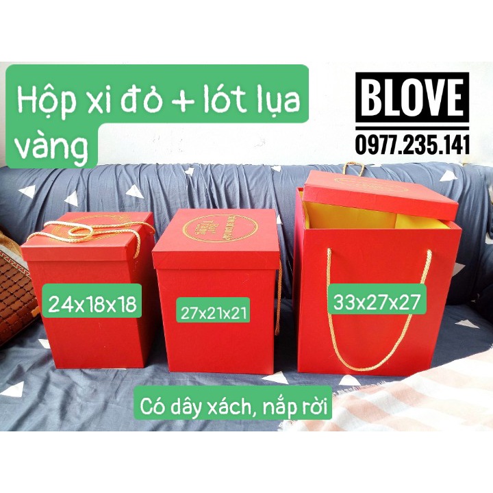 Hộp đựng bình hút lộc, bình hút tài lộc phong thủy làm quà tặng gốm sứ Bát Tràng cao cấp, Hộp si lụa đỏ full các kích cỡ