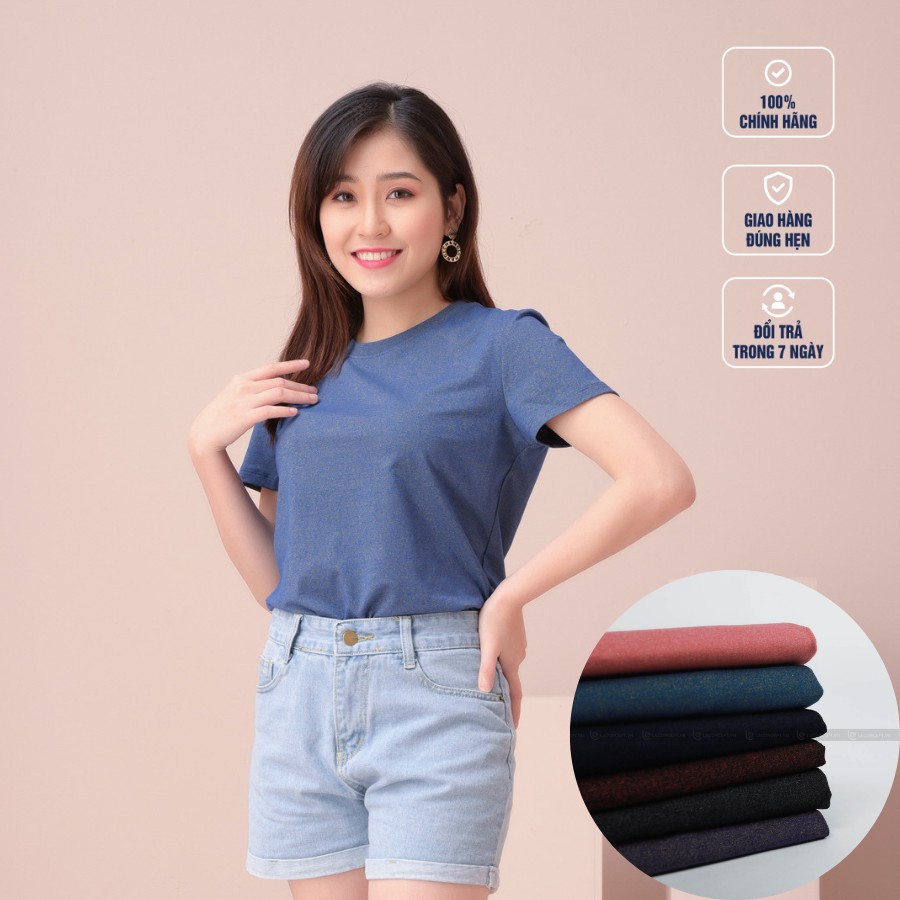 BST Áo thun Nữ Cổ Tròn LE.CONCEPT, 6 màu trẻ trung Vải Cotton Cao Cấp Co Giãn Thoải Mái, Phù Hợp Cho Thời Tiết Mùa Hè