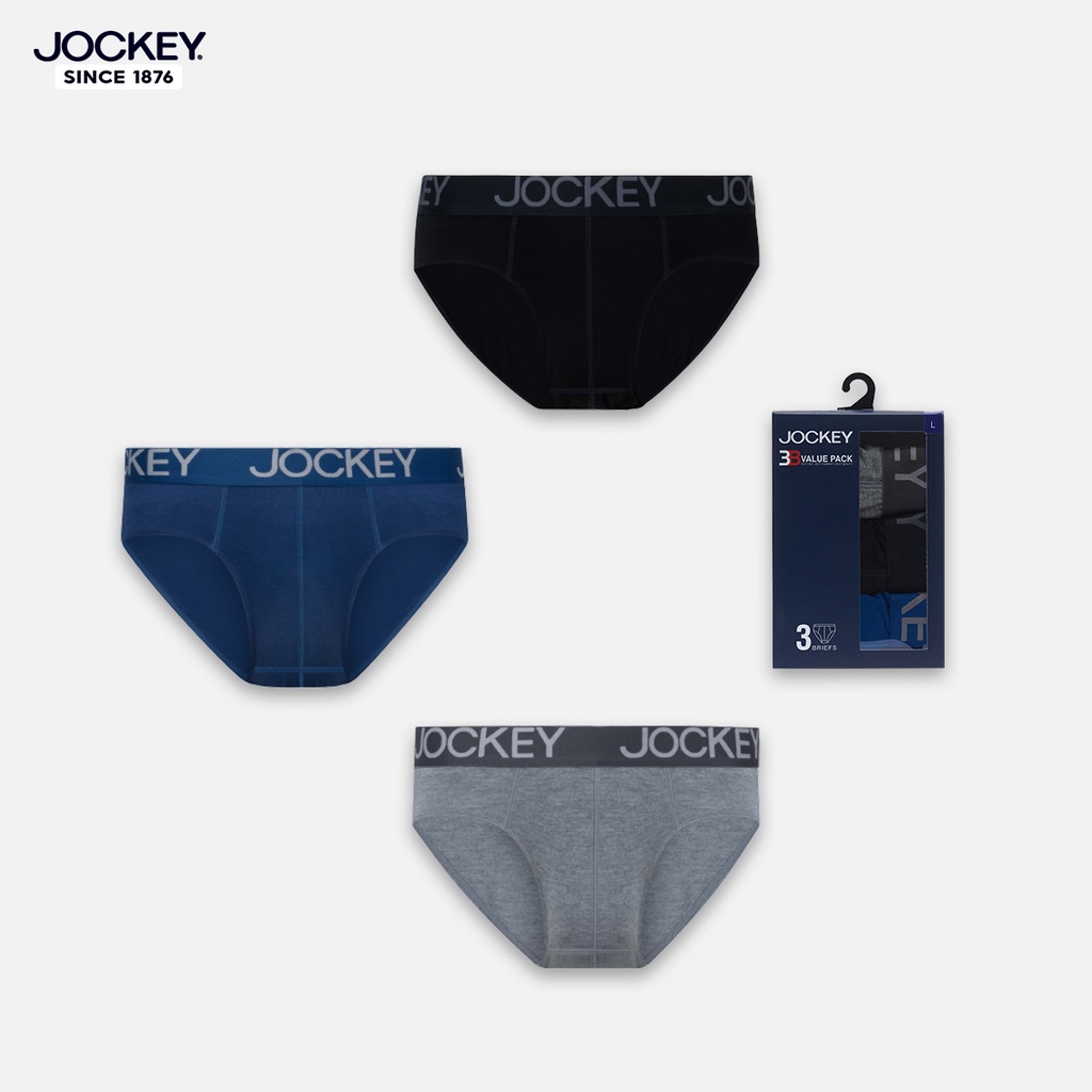 Hộp 03 Quần Lót Nam Jockey Tam Giác Thun Visco Thoáng Mát Thấm Hút Mồ Hôi - J1145 - TH3 - Hàng nhập khẩu