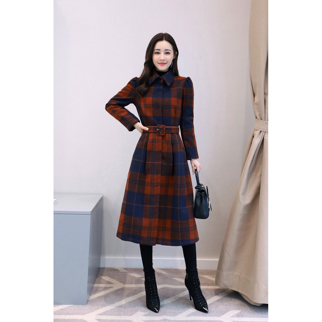 HÀNG ĐỦ SIZE: Đầm linen kẻ caro cao cấp. - DX32