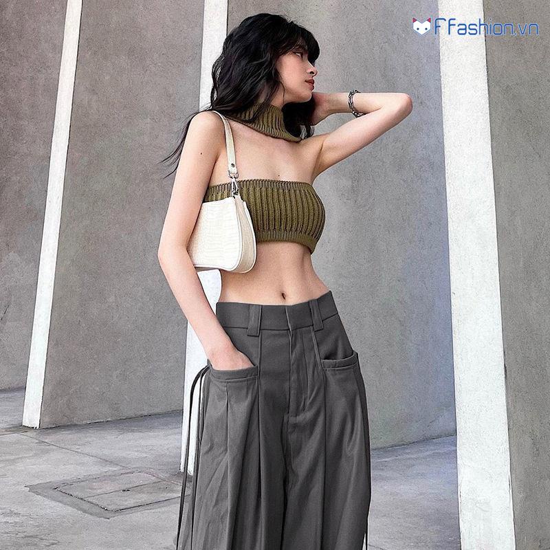 Quần Dài Ống Rộng Có Túi Thời Trang Mới