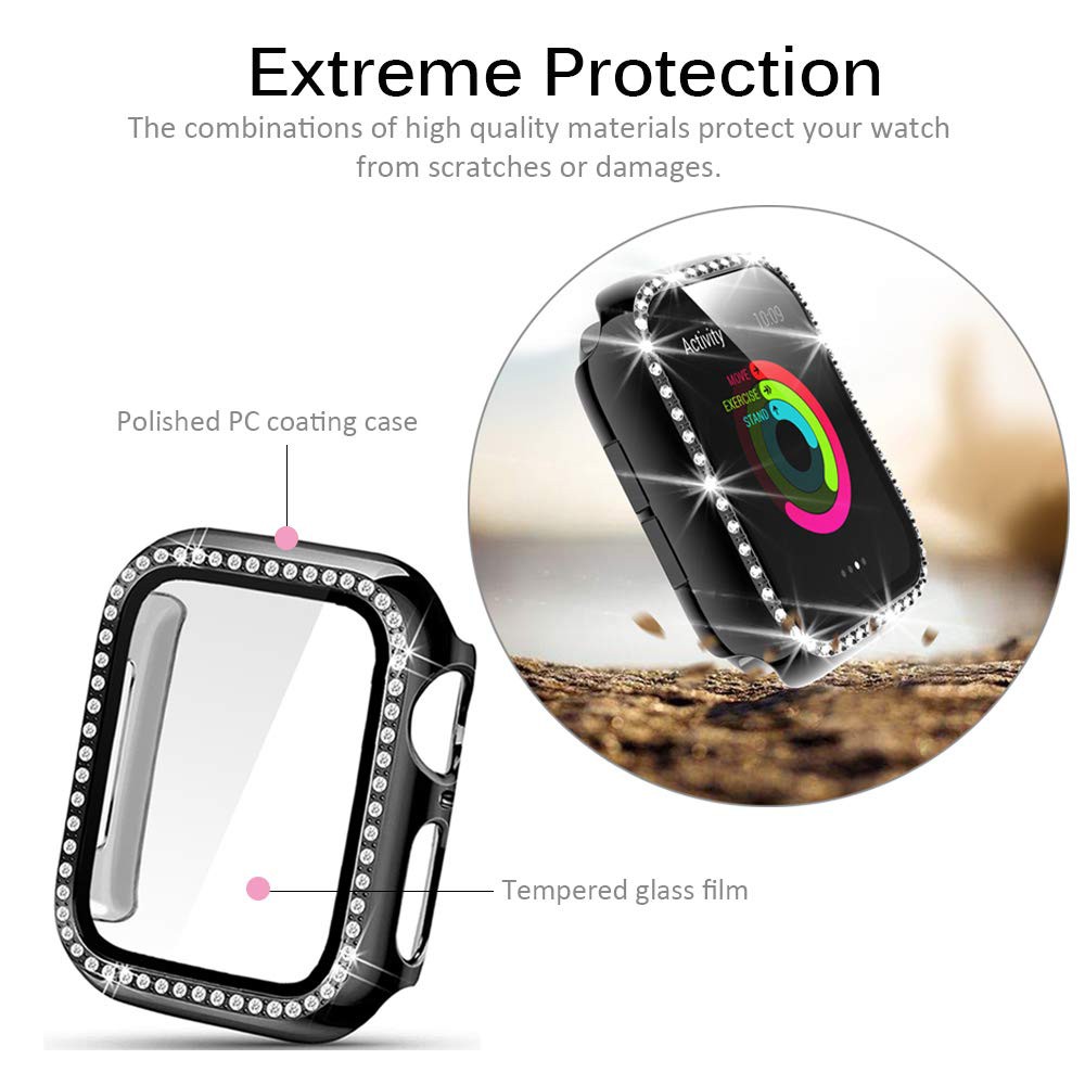 Ốp kính cường lực bảo vệ màn hình cho đồng hồ Apple Watch 44mm 40mm Iwatch 42mm 38mm