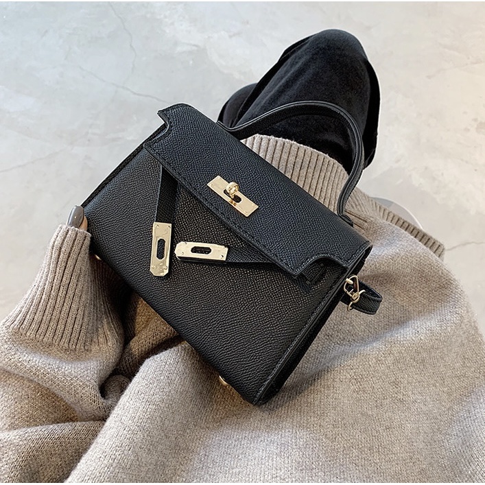 Túi xách nữ, túi đeo chéo xách tay 2 màu đen và nâu form đơn giản dễ phối đồ HÀNG QUẢNG CHÂU