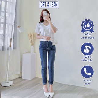 Quần skinny jeans nữ cạp cao CRT&JEAN ôm body co giãn 4 chiều QJ14