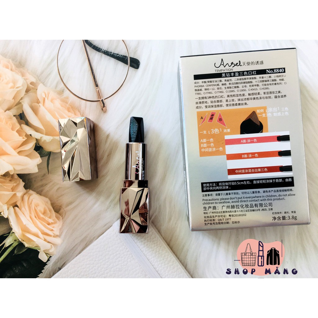 {SIÊU HOT} Son 3 Màu Kim Cương Siêu Lì ANGEL TEMPATION siêu đẹp siêu không trôi