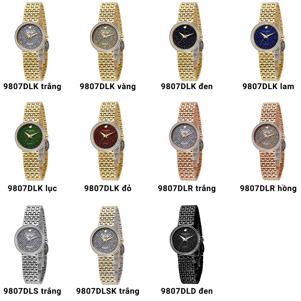 Đồng hồ nữ mặt kính sapphire Sunrise 9807AA SL9807