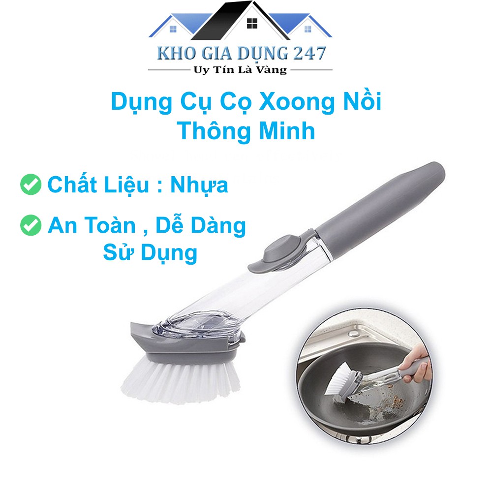 Cây Cọ Rửa Chén Có Tay Cầm  - Cọ Xoong Nồi Thông Minh - Cọ Rửa Chén Bát Xoong Nồi