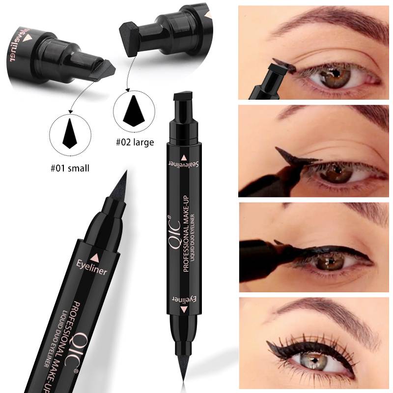 [Ready Stock] 1pc 2in1 Black Easy Eyeliner Wing Seal Stamp Pencil Quick Dry Waterproof Makeup (ifan) | BigBuy360 - bigbuy360.vn