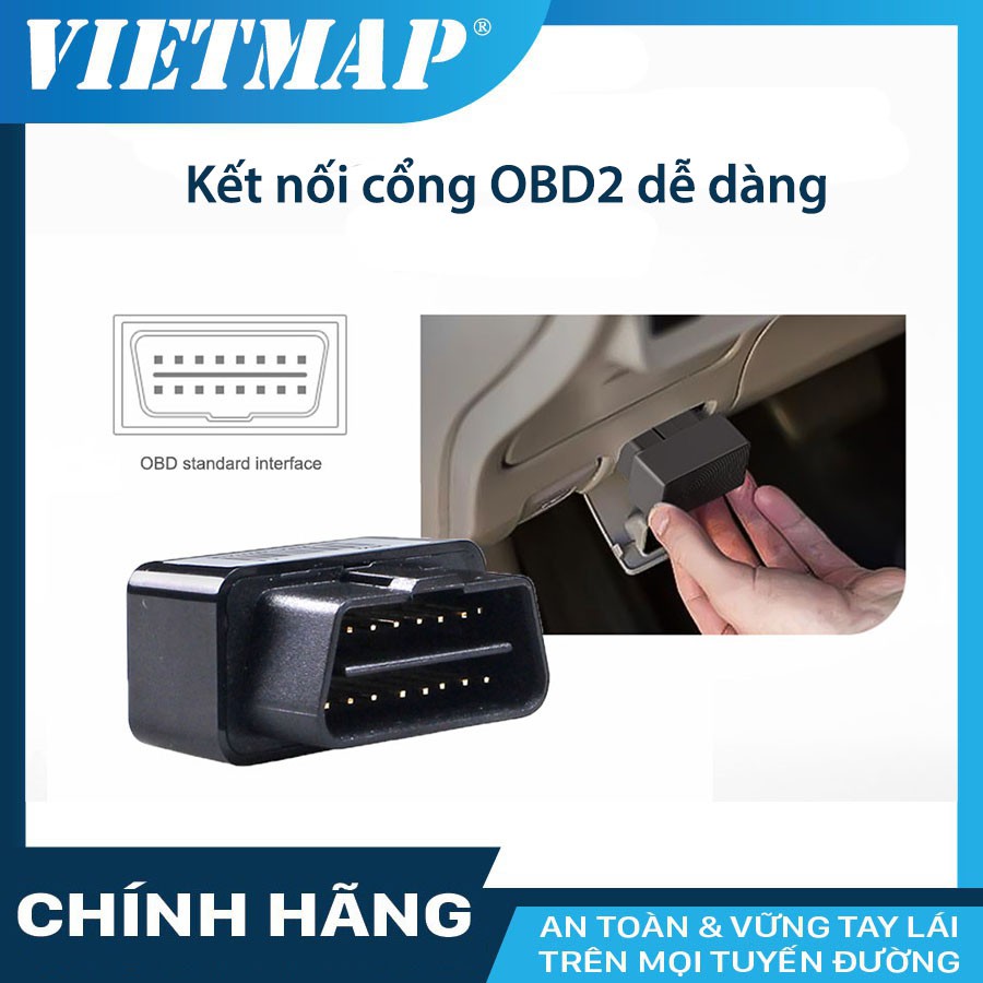 Thiết bị định vị ô tô VIETMAP OBD V1 kết nối qua cổng OBDII + Sim 4G free 12 tháng