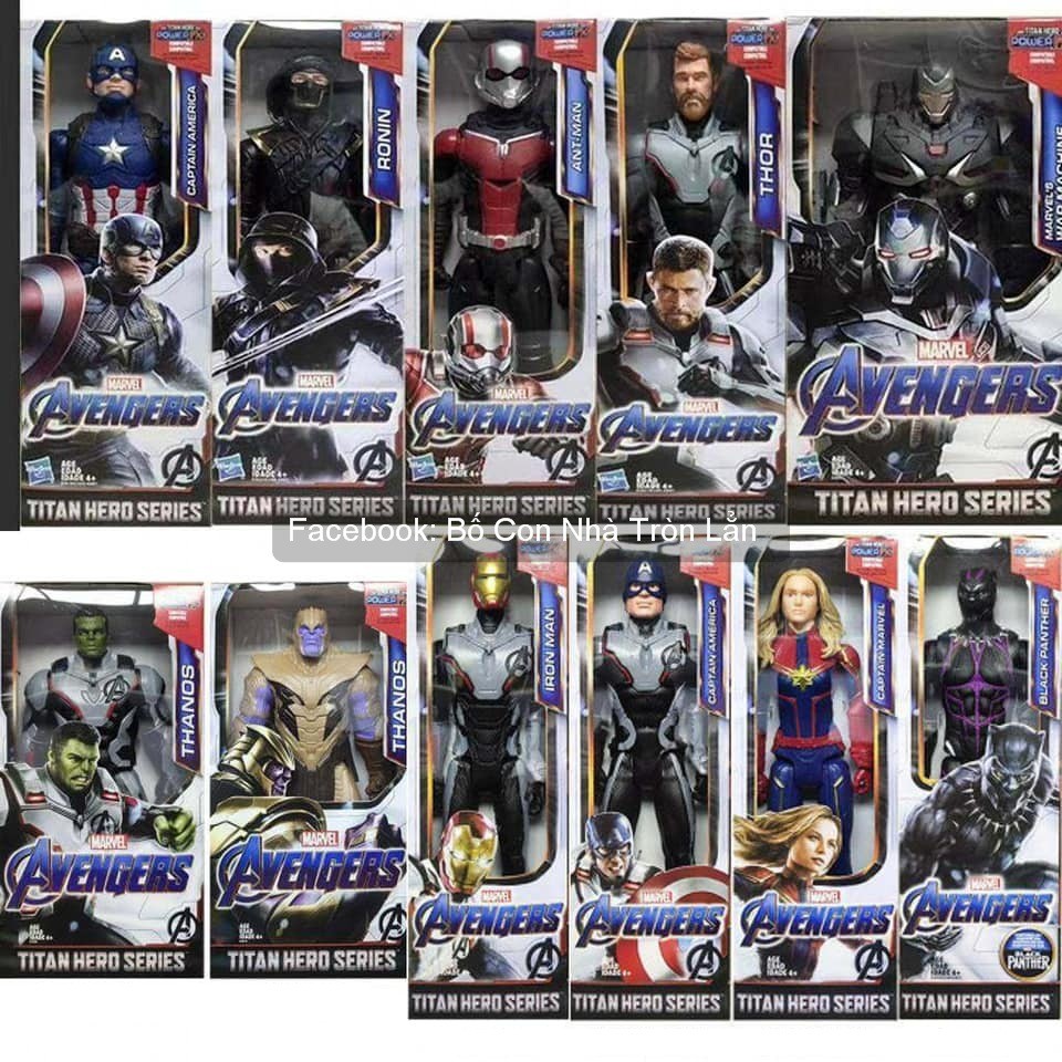 Đồ chơi mô hình siêu anh hùng - Marvel's Avengers - siêu to khổng lồ cao 30cm - Hulk, Captain, Iron Man, Thanos, Báo Đen