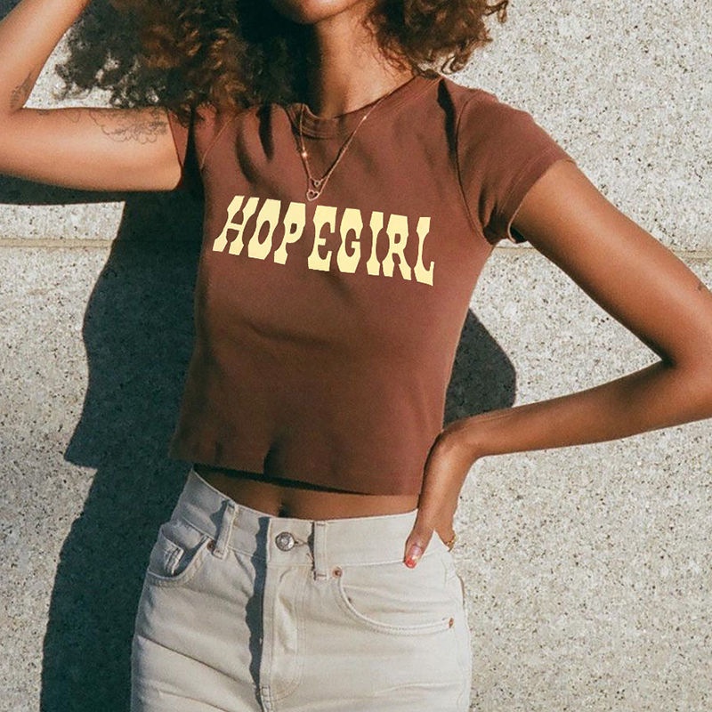 Áo Crop Top Vải Denim Cổ Tròn Tay Ngắn Thời Trang Quyến Rũ Cho Nữ