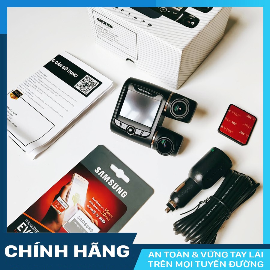 Camera hành trình Taxi Carcam chuyên dùng cho xe Grab và Taxi + thẻ nhớ 16/32GB Class 10 - hàng chính hãng