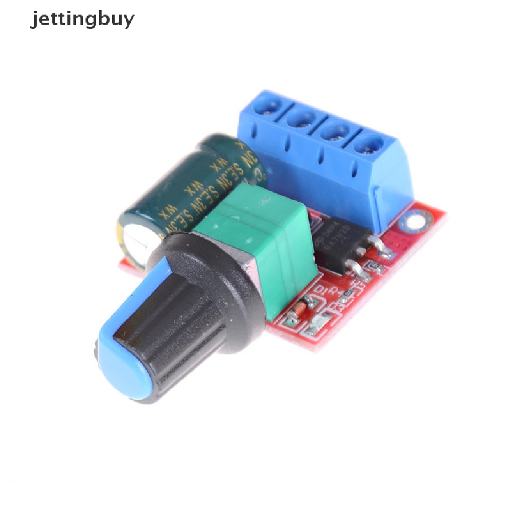 Bộ điều khiển tốc độ JETTING PWM 5A 4.5V-35V nhỏ DC mô tô có công tắc đèn LED mờ cao cấp