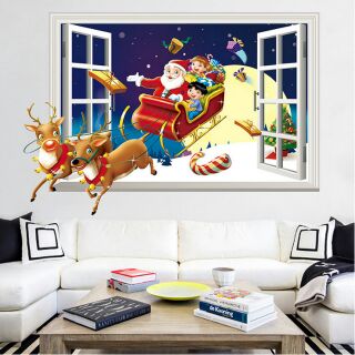 Decal trang trí NOEL, GIÁNG SINH XH7246 trang trí tường, cửa kính kích thước 50x70cm