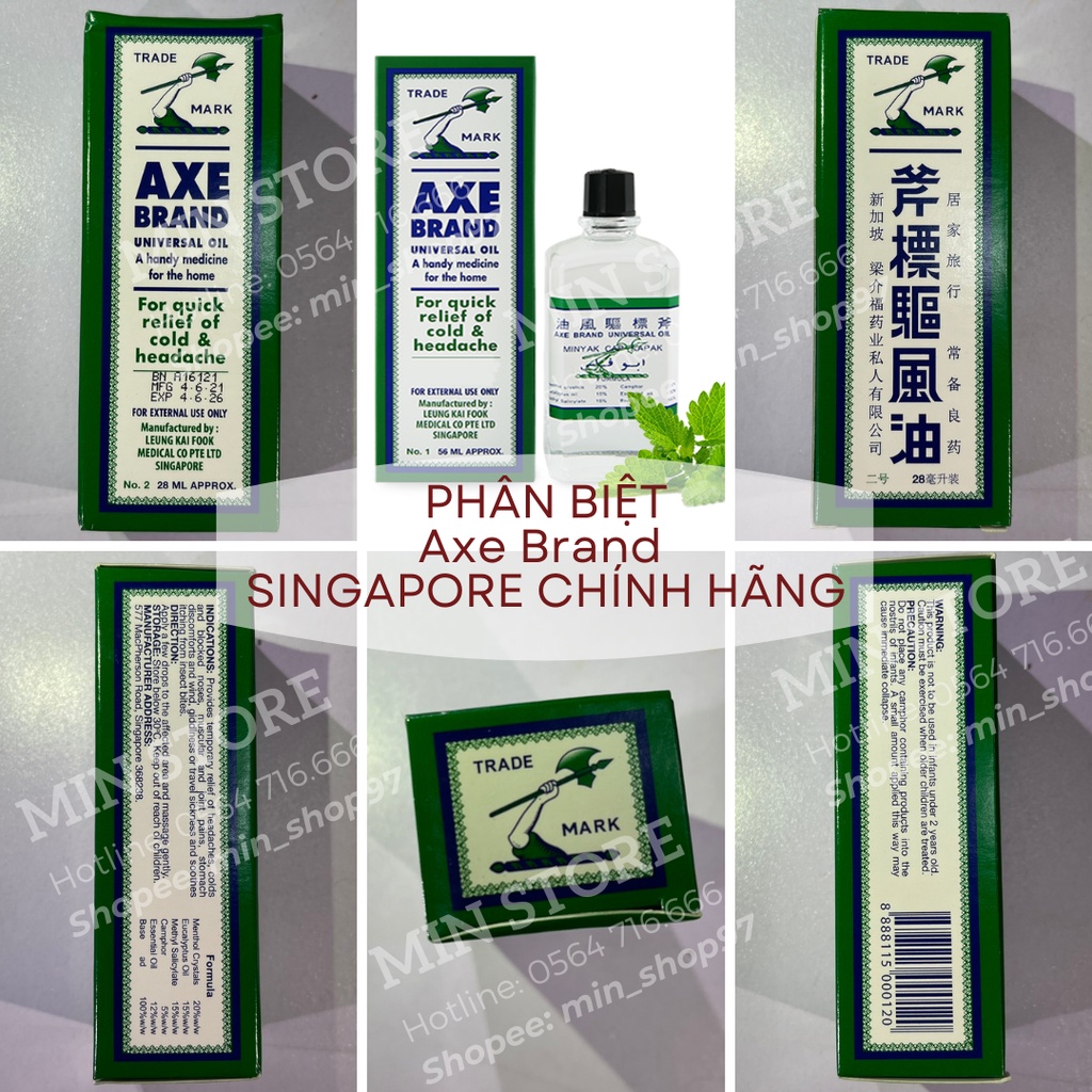 🇸🇬MUA TẠI SINGAPORE🇸🇬 Dầu Gió Trắng Cây Búa SINGAPORE Axe Brand
