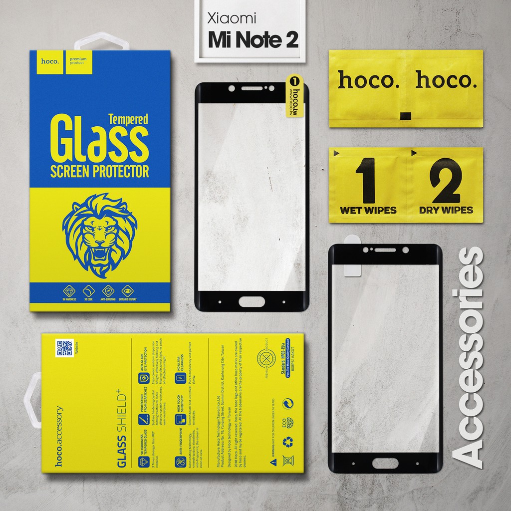 Cường lực Xiaomi Mi Note 2 hiệu Hoco.tw Full viền màu