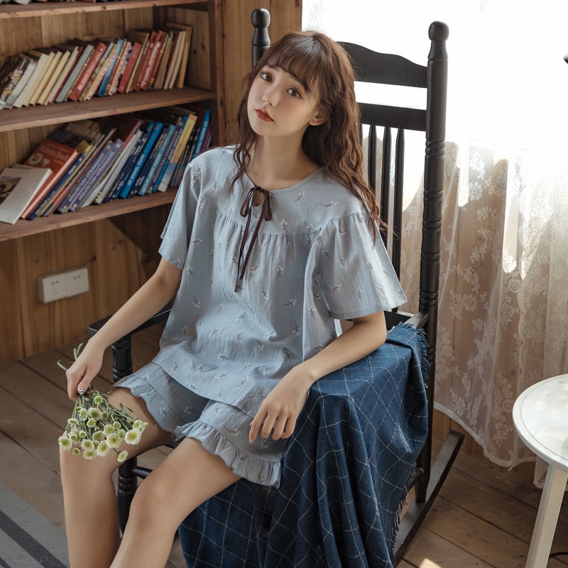 Bộ Đồ Ngủ Tay Ngắn Đáng Yêu Cho Nữ