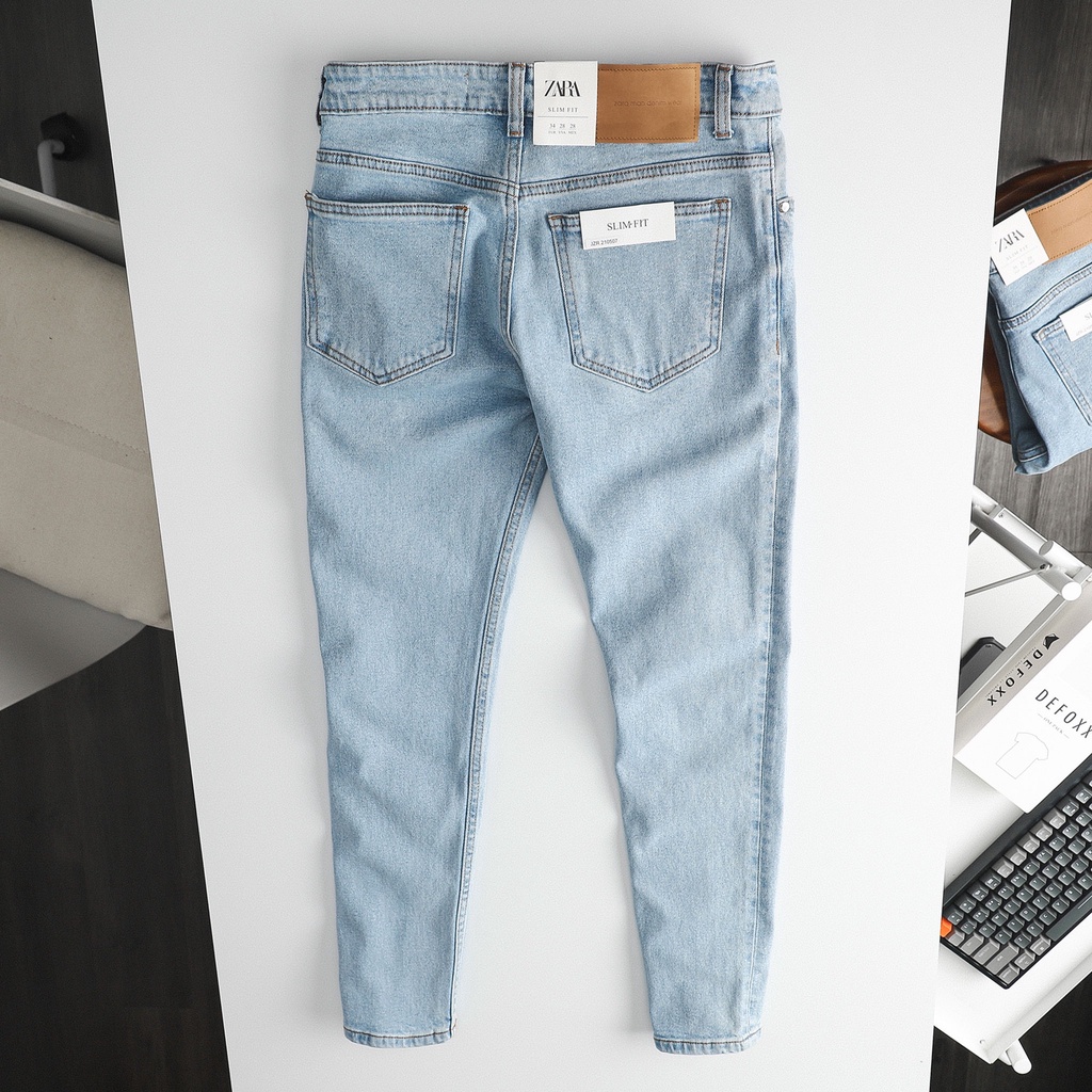 Quần Jean Nam Zara xanh nhạt (Form Slimfit,chất vải co dãn,ống quần 15-18cm,hàng VNXK)-210507 | BigBuy360 - bigbuy360.vn