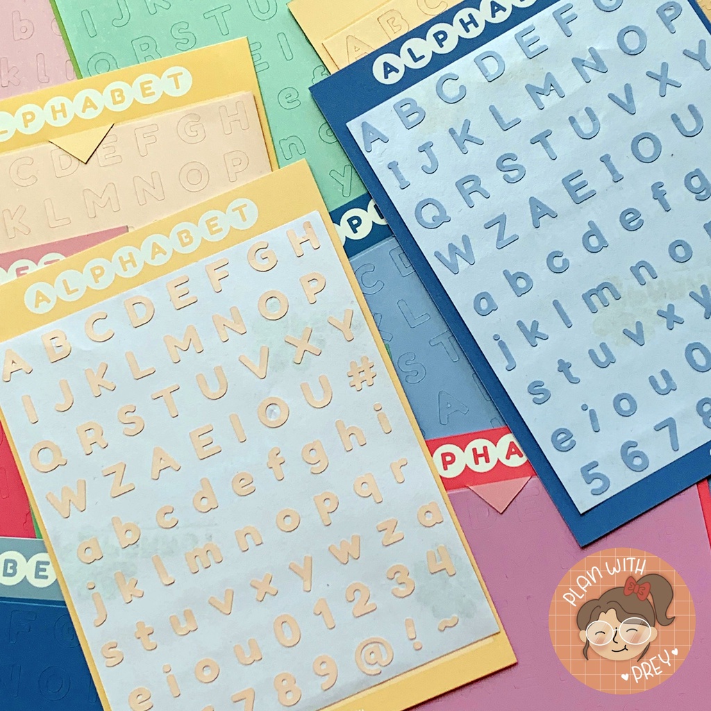Sticker Alphabet bảng chữ cái trang trí sổ, bullet journal, toploader | Designed by Plan With Prey