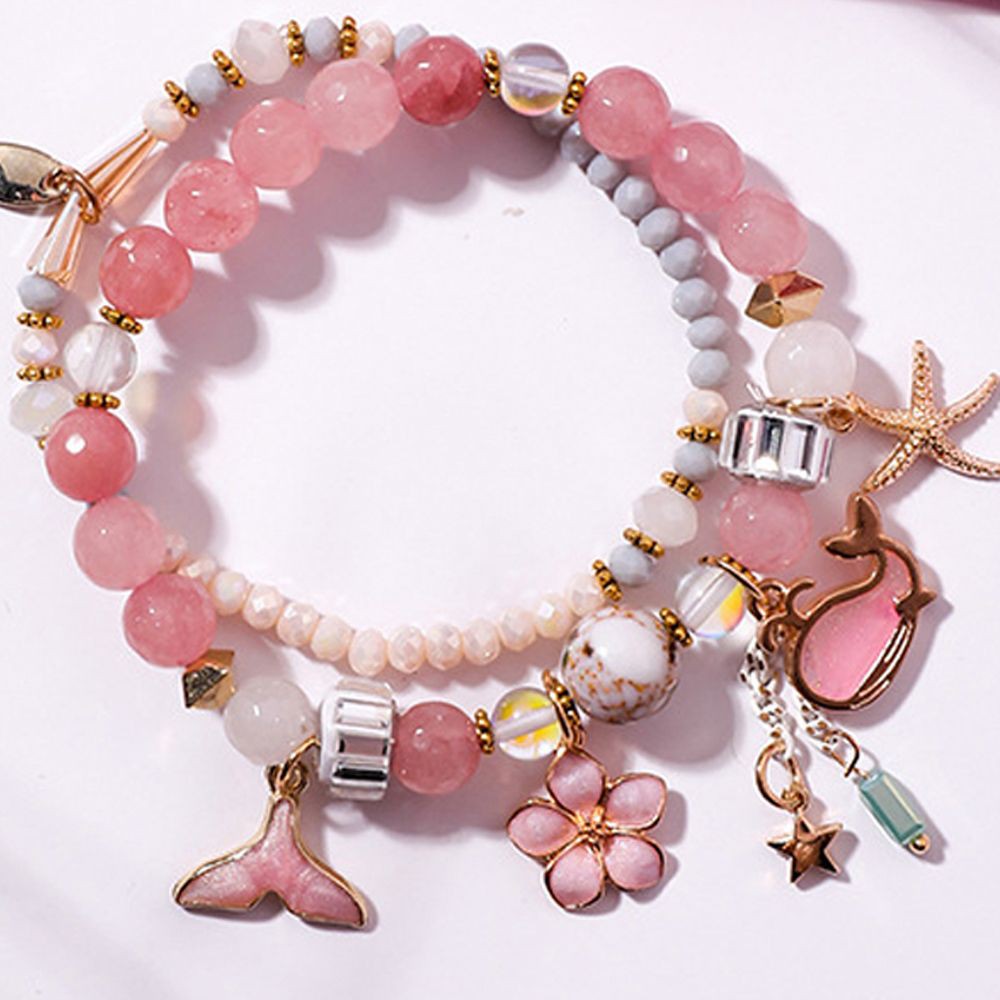 Vòng tay đính hạt hình cá voi phong cách Hàn Quốc