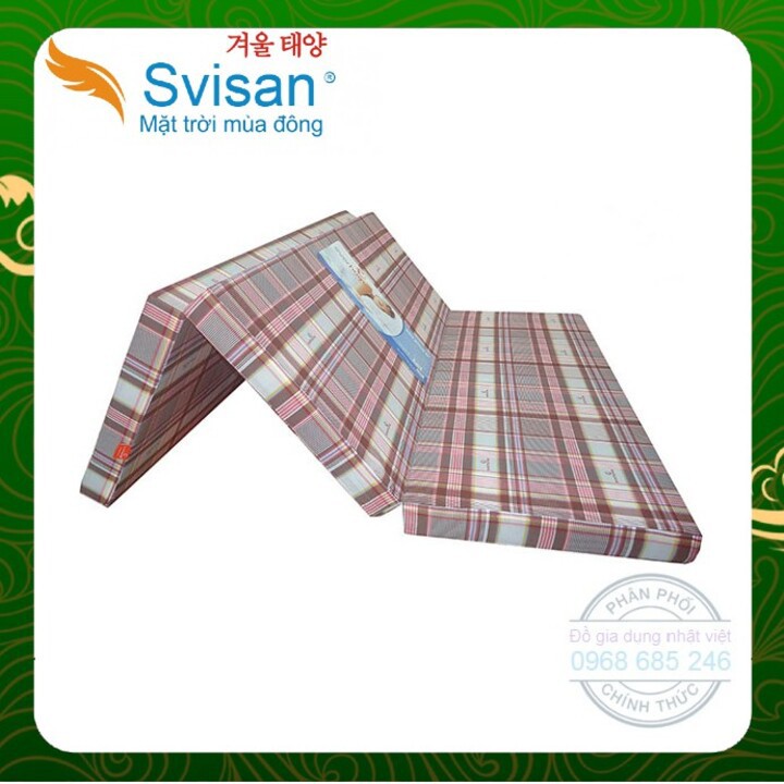 Đệm bông ép Svisan loại 1m6x2m 9cm dày đệm bông gấp chính hãng