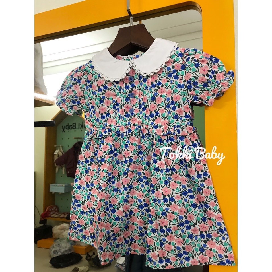 Váy hè xuất Hàn cho bé gái hoa xanh VMM009