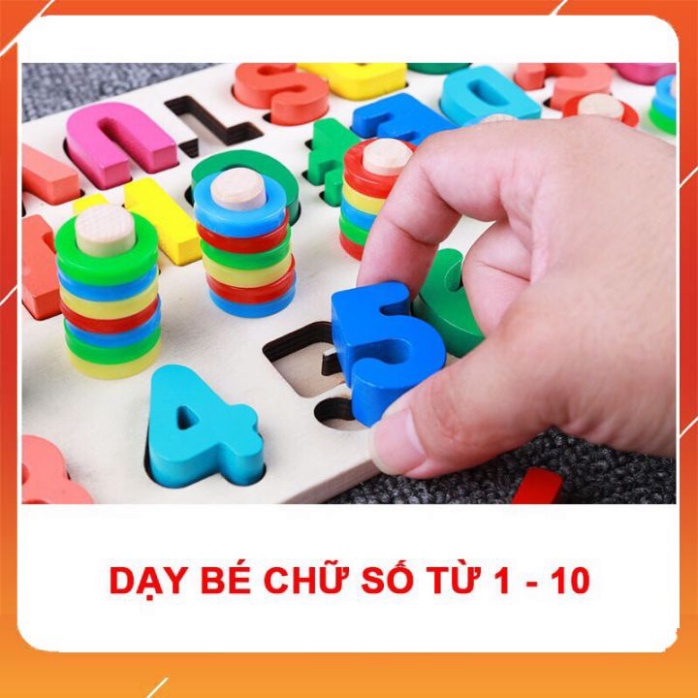 Bảng chữ cái tiếng việt có dấu  mẫu mới - kèm chữ số và học đếm - làm bằng gỗ tự nhiên TRITU