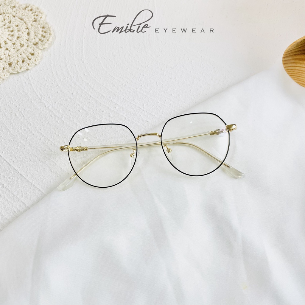 Gọng kính kim loại bầu tròn kiểu dáng dễ đeo Emilie eyewear phụ kiện thời trang 5285