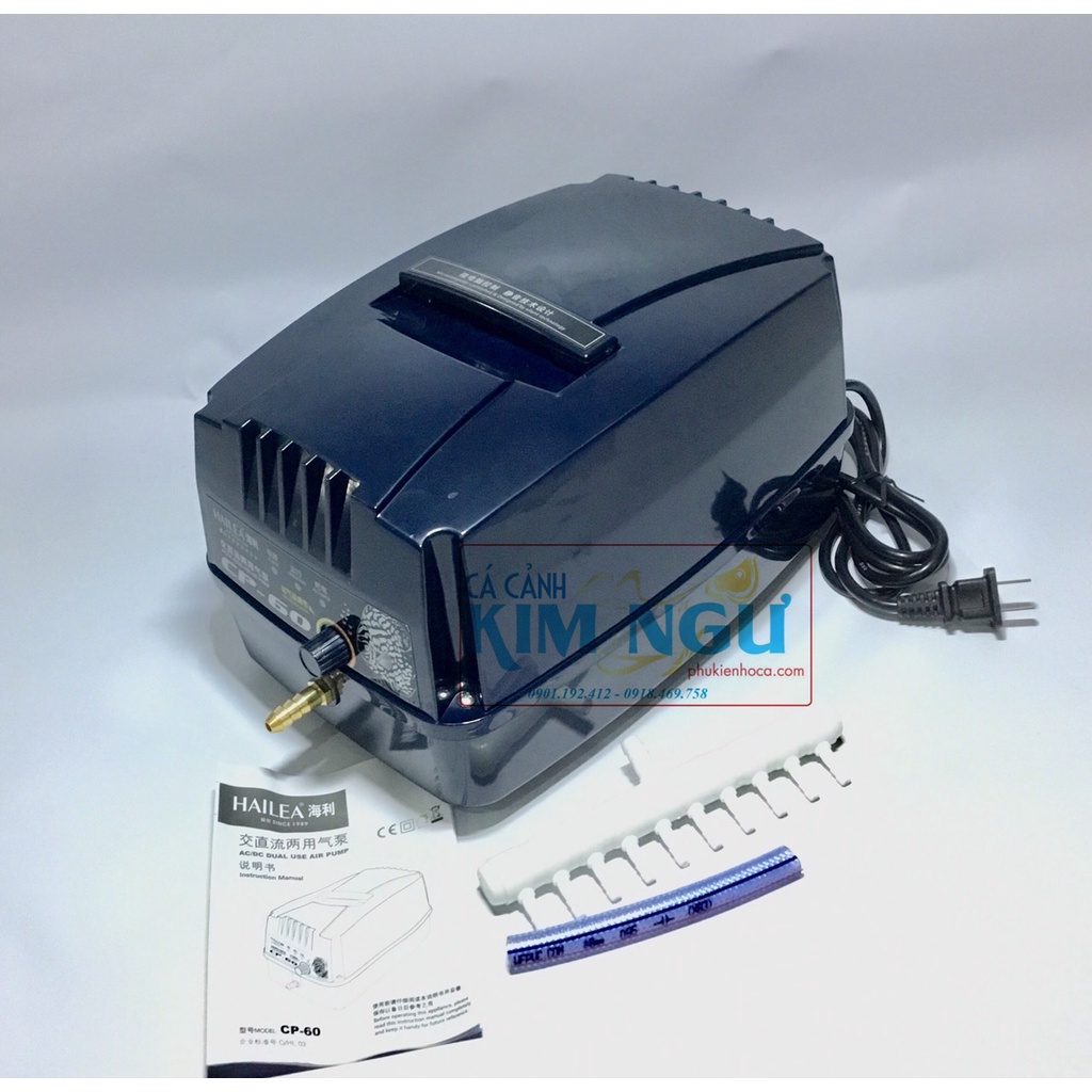 Máy Sủi Khí Oxy Tích Điện Cho Hồ Cá Hailea CP 60