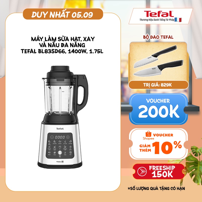 Máy làm sữa hạt, xay và nấu đa năng Tefal BL83SD66, 1400W, 1.75L - BH 2 năm