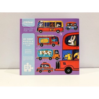 Xếp hình ô tô cho bé Mideer - My first Puzzle 6 in a box car