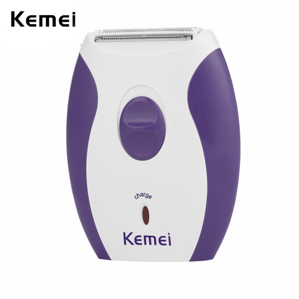 Tông đơ cạo lông điện nữ Kemei có thể sạc lại cho khuôn mặt/cơ thể/chân/cánh tay/vùng bikini/lưng/cổ không đau